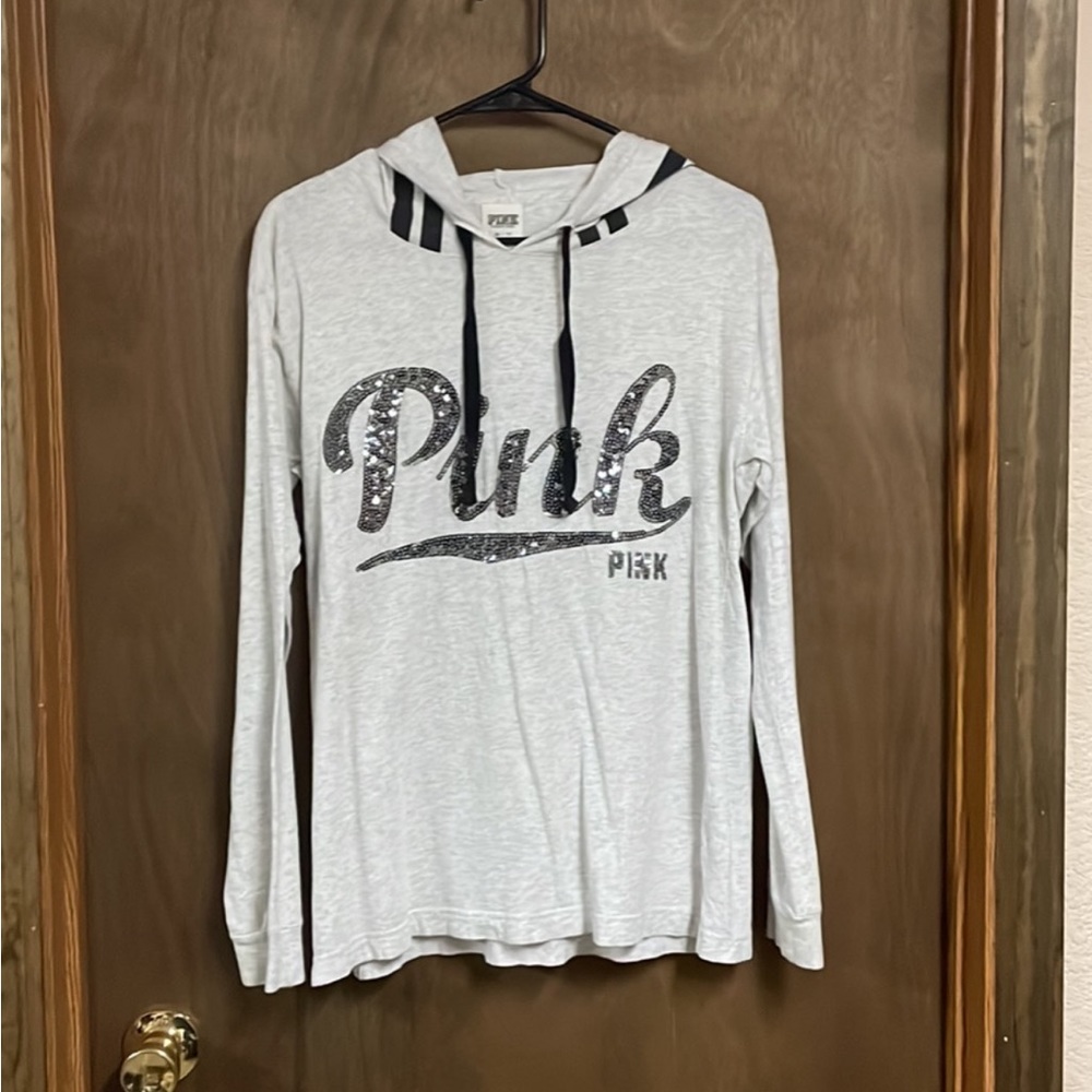 Victorias Secret Pink Bling Pullover Hoodie Sweatshirt Extra‎ Small